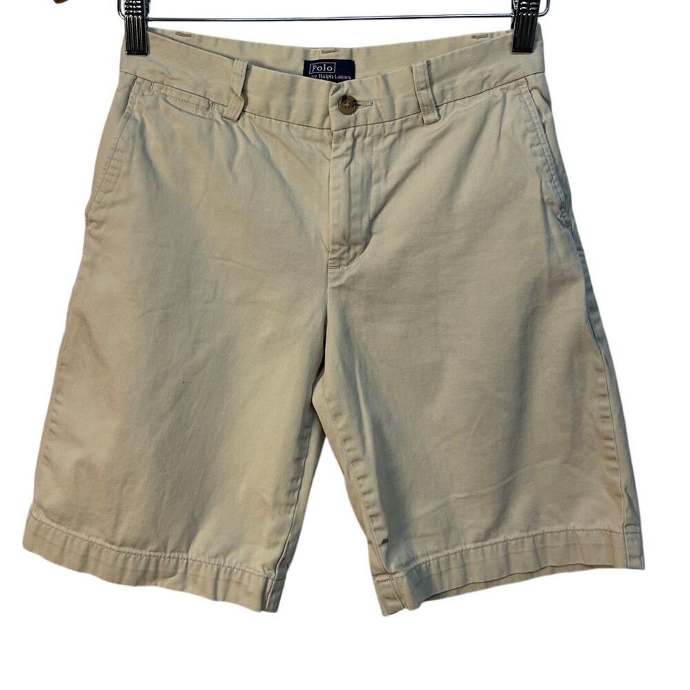 Polo Ralph Lauren Boys Shorts Color Khaki‎ Flat Front Size 14